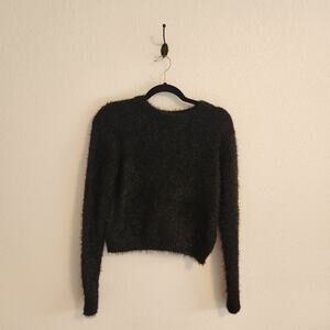 Rachel Zoe Size XS Black‎ Sparkle Cropped Sweater New with Tags